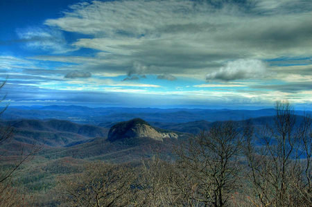 Blue landscape - clouds, blue, image, beautiful, landscape, white, nature, autumn, background, sky