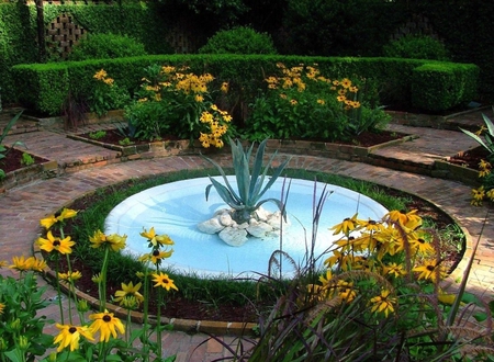 A oasis of tranquility - flowers, lush, arhitecture, garden