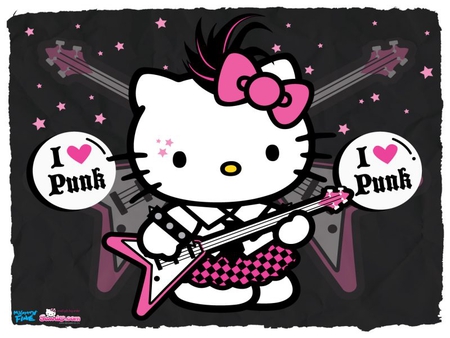 i love punk - hello, anime, kitty, punk