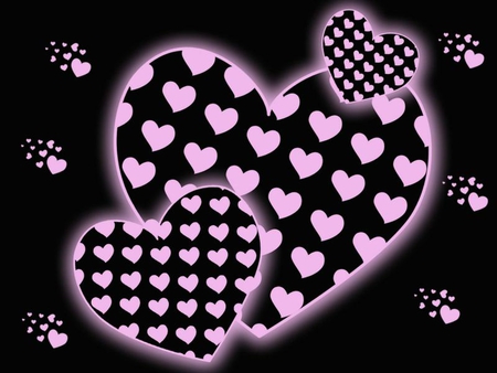 heart for my fans and frndzzzzz - black, 3, heart, pink