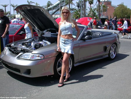 sexy babe and car - sexy, car, babe, legs