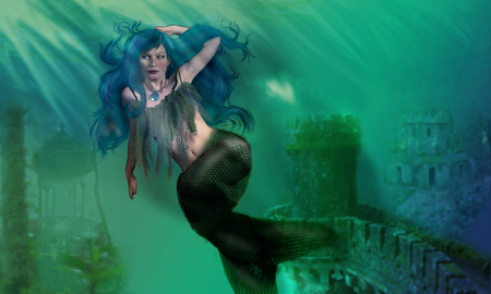 Underwater Paradise - women, fantasy, water, mermaid