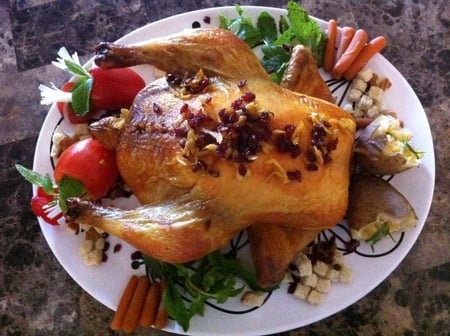 Food - nice, chicken, brown, tasty