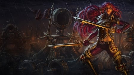 red hair fantasy - woman, beauty, female, warrior, fantasy, league of legends, video games, artistic, fantsy