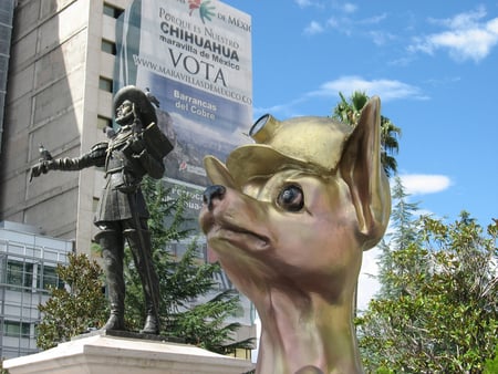 monumento chihuahua - perro, monumento, chihuahua, catedral