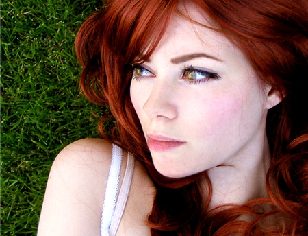 Redhead - eyes, lips, redhead, hair