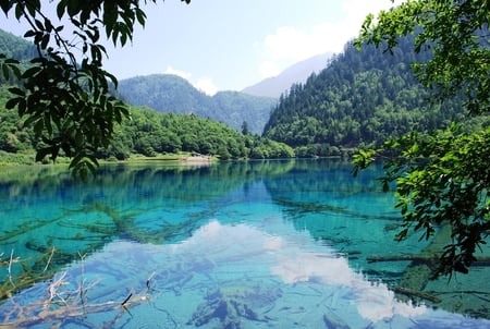 Beautiful Clear Lake - water, jiuzhaigou, blue, beautiful, clear, lake, china, valley