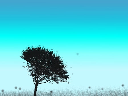 Tree - sky, tree, black, blue