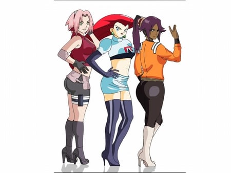 Sakura_Jessie_Yoruichi - jessie, wallpaper, yoruichi, sakura