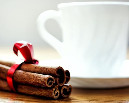 Cinnamon - cinnamon, spice, photography, macro, fragrance, ribbon, cup