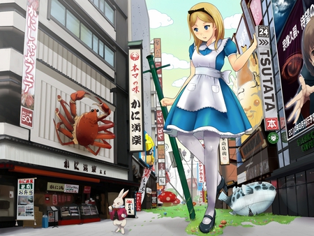 Strange World - china, girl, anime, bunny, strange, world