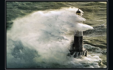 Ar Men Lighthouse F2 - scenery, lighthouse, high seas, photography, photo, seascape, wide screen