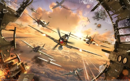 World of Warplanes - video game, plane, fire, hd, aircraft, battle, war, adventure, world of warplanes