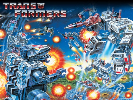 Transformers Duel of the Cities (classic box art) - transformers, cities, metroplex, trypticon, robot, mecha