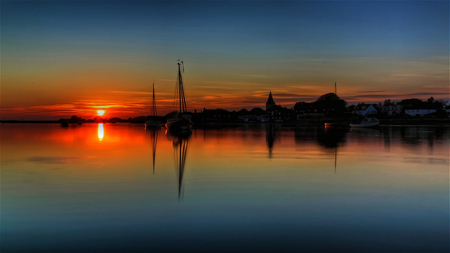 Sunset Serenade - reflections, glow, lake, glass, beautiful, sunset