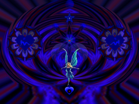 Blue Angel - eye candy, collage, 3d, fractal, abstract