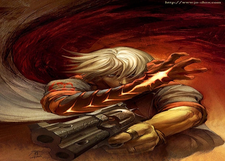 Nero - gun, claws, nero, dmc4, anime, weapon, video games, devil may cry, white hair