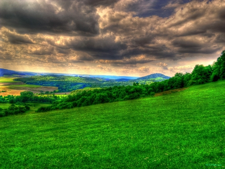 Oh Land - nature, green, cloud, hdr, gras