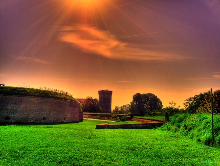 Enlighted Citadel on the roof top - ancient, green, hdr, sunrise, citadel