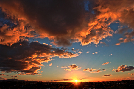 fading - red, sky, nice, clouds, beautiful, sunset