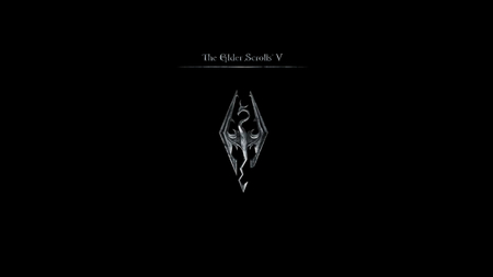 Elder Scrolls vs Skyrim - black, elder scrolls vs skyrim, warrior, logo, videogame