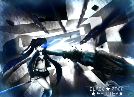 Black Rock Shooter - women, black rock shooter, anime, warrior