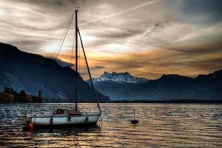 Wonderful - amazing, sailboat, sunset, wonderful, sea