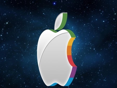 Apple logo - colors, space, apple, logo