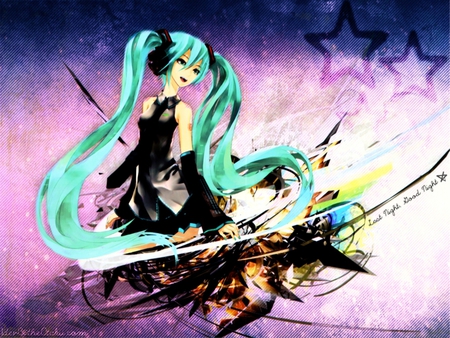 hatsune miku:middle of somwhere - hatsune, vocaloid, anime, mik, sing