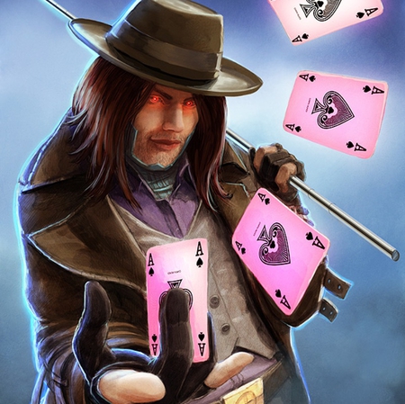 Gambit - hat, eye, ace, cg, style, gentleman, poker, card, art, gambit