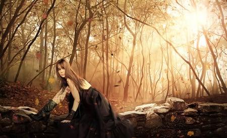 Autumn Star - star, fantasy, beautiful, autumn, angel