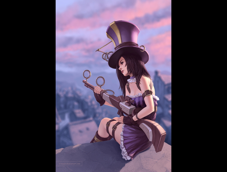 League of Legends Caitlyn by tsuaii - caitlyn, league, game, sniper, girl, champion, riot, riot games, legends, female, league of legends