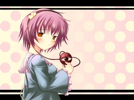 komeiji satori - touhou, girl, game, blush, eye