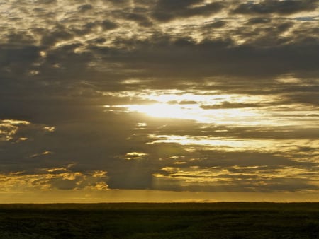 Sunset - cloulds, sunset, yellow, light