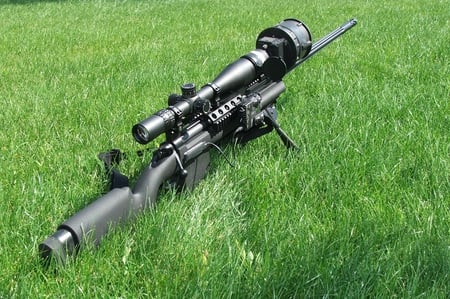 Sniper - sniper, grass, gun, military