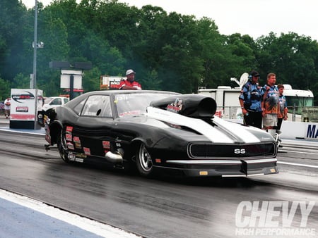 Nmca Pro Street Racing 1968 Chevrolet Camaro - black, gm, chevy, white stripes