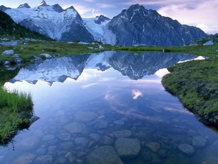 Lake and mountain - lake, landscape, tree, nature, mountain