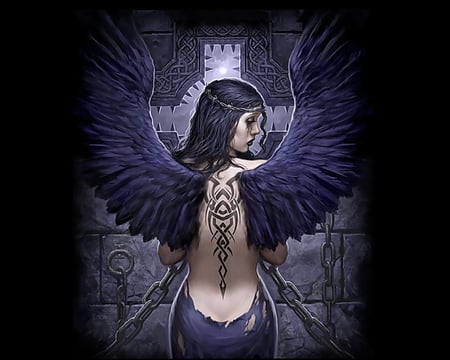 fallen angel - winged, angel, gothic, fallen, sexy