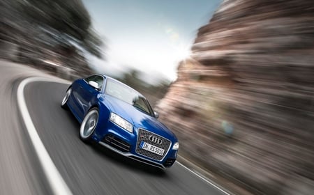 Audi - street, audi, car, speed