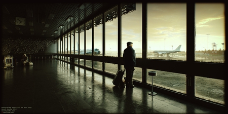 Everything beautiful is far away - beautiful, photography, aeroplane, man, deep, marek denko, journey, airport, hd