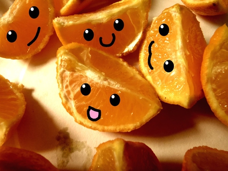 smile - nice, juicy, cool, fruits, orange, humor, funny, oranges