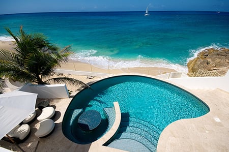 Pool with a View - ocean, blue, sea, pool, elegant