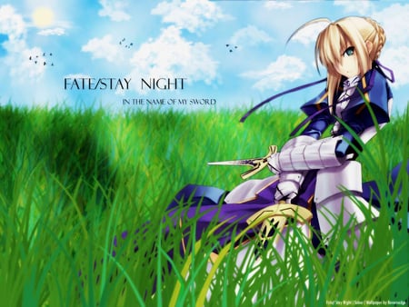 saber - saber, anime, sword, stay, night, fate