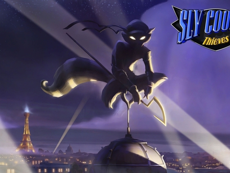 Sly Cooper - playstation, thevies, artwork, raccons, sly cooper, stealth, paris, lights, cartoons, video games, action, animals