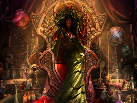 dragon queen - witch, dragon, hot, royal, ancient