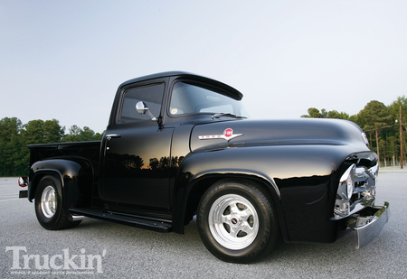 1956  F100 - classic, ford, black, truck