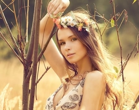 Summer girl - flowers, girl, summer, woman