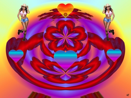 Sunset Scoot Boogie - eye candy, collage, 3d, fractal, abstract