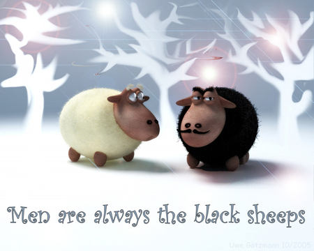 Men Are the Black Sheeps - black, always, white, humor, sheep, men, funny, sheeps