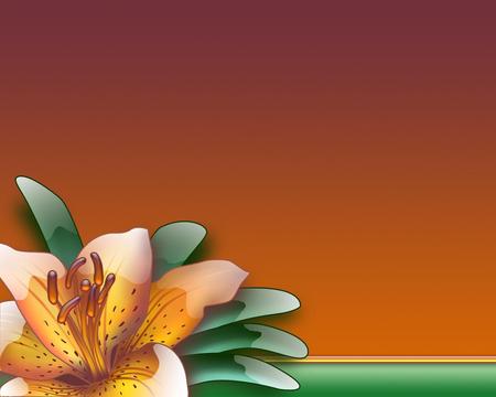 Orange Flower - cg, aqua art, flower